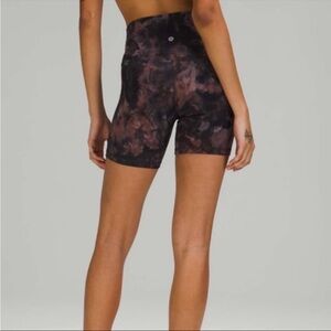 Lululemon Align High Rise Biker Shorts S 4 Diamond Dye Graphite Grey Pink Pastel